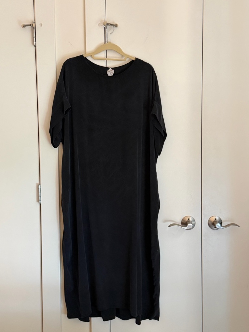 Elizabeth Suzann Georgia Midi Dress - black silk crepe